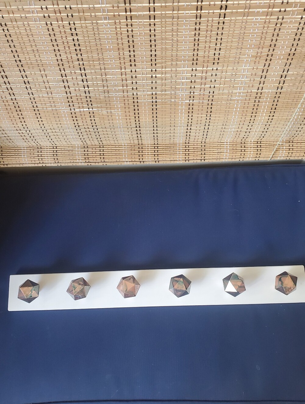 Decorative Geometric Coat Rack in Copper and White